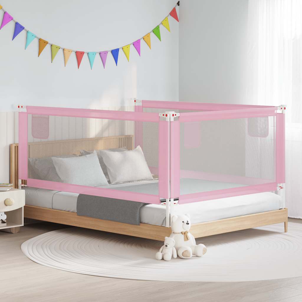 Bedhekje peuter 200x25 cm stof roze