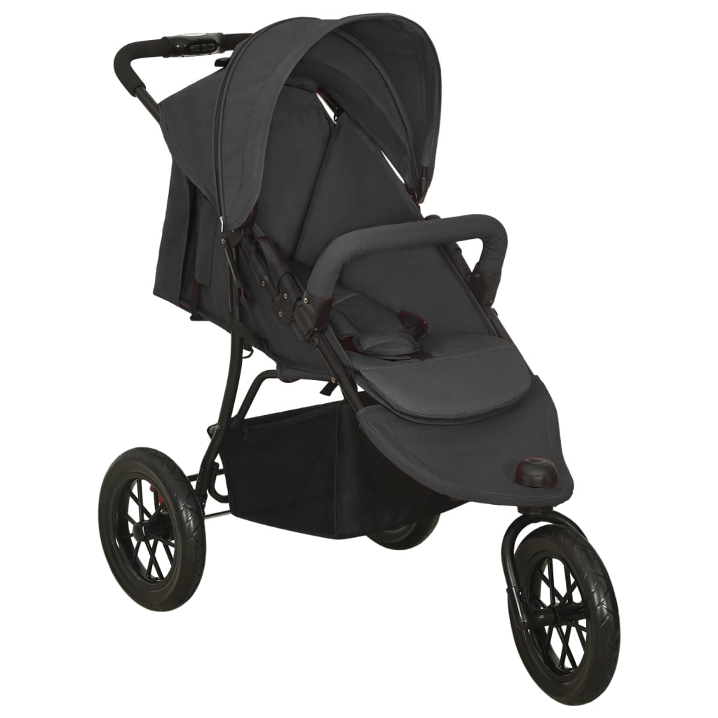 Kinderwagen staal antracietkleurig – afbeelding 1