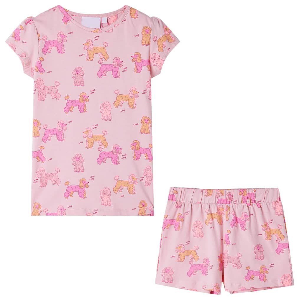 Kinderpyjama met korte mouwen 92 lichtroze – afbeelding 1