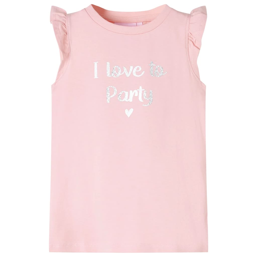 Kindershirt met ruches aan de mouwen 104 lichtroze