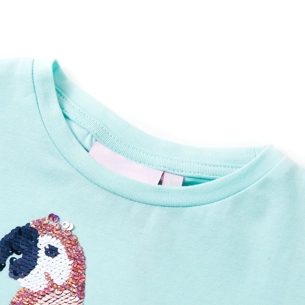 Kindershirt 140 lichtzeeblauw – afbeelding 3