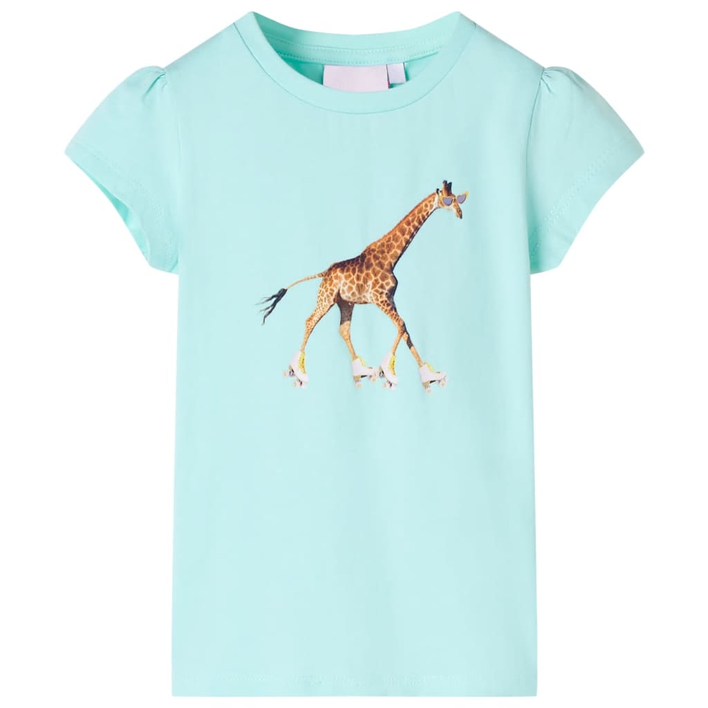 Kindershirt 128 lichtzeeblauw