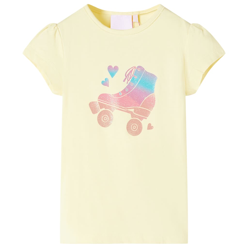 Kindershirt 116 zachtgeel – afbeelding 1