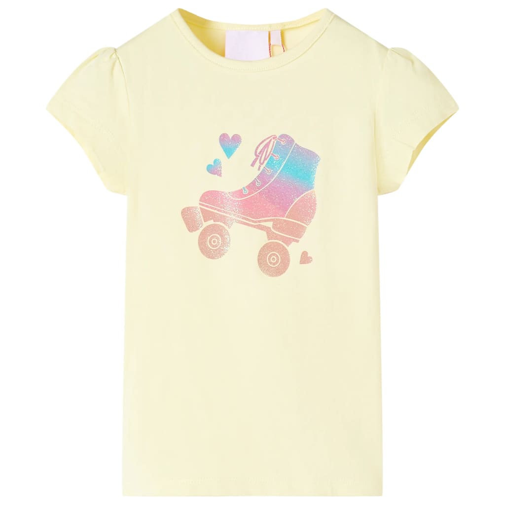 Kindershirt 128 zachtgeel