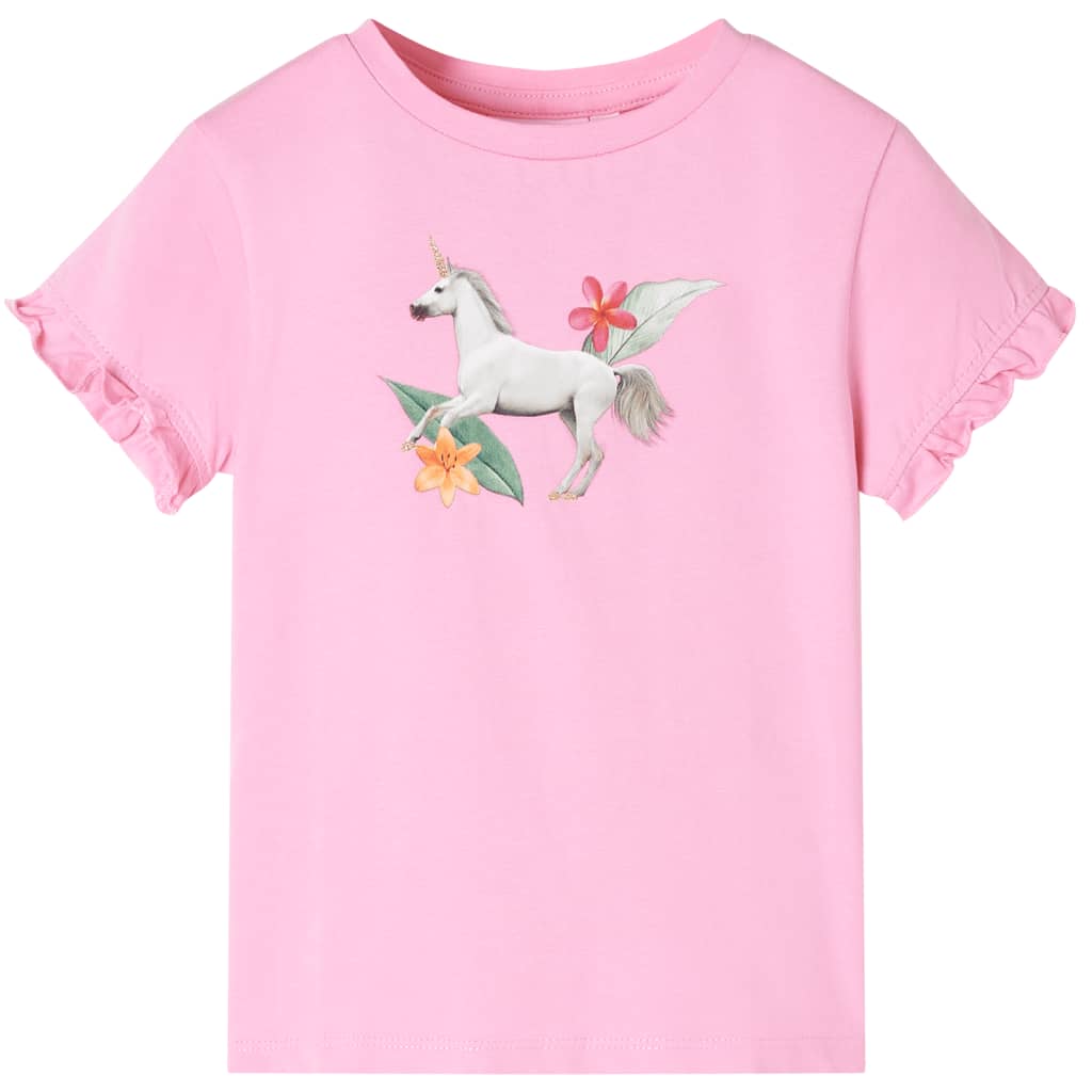 Kindershirt met korte mouwen 116 felroze