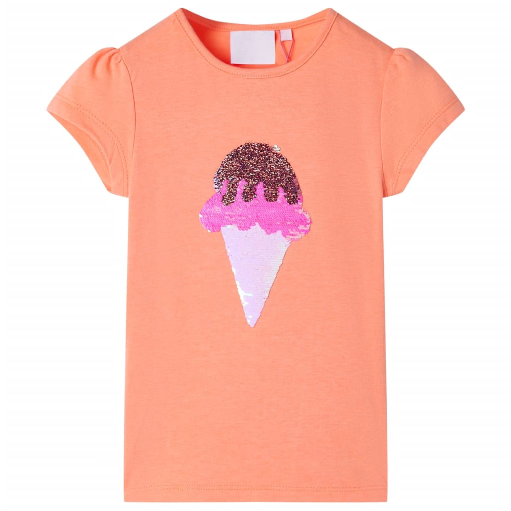 Kindershirt 128 neonoranje