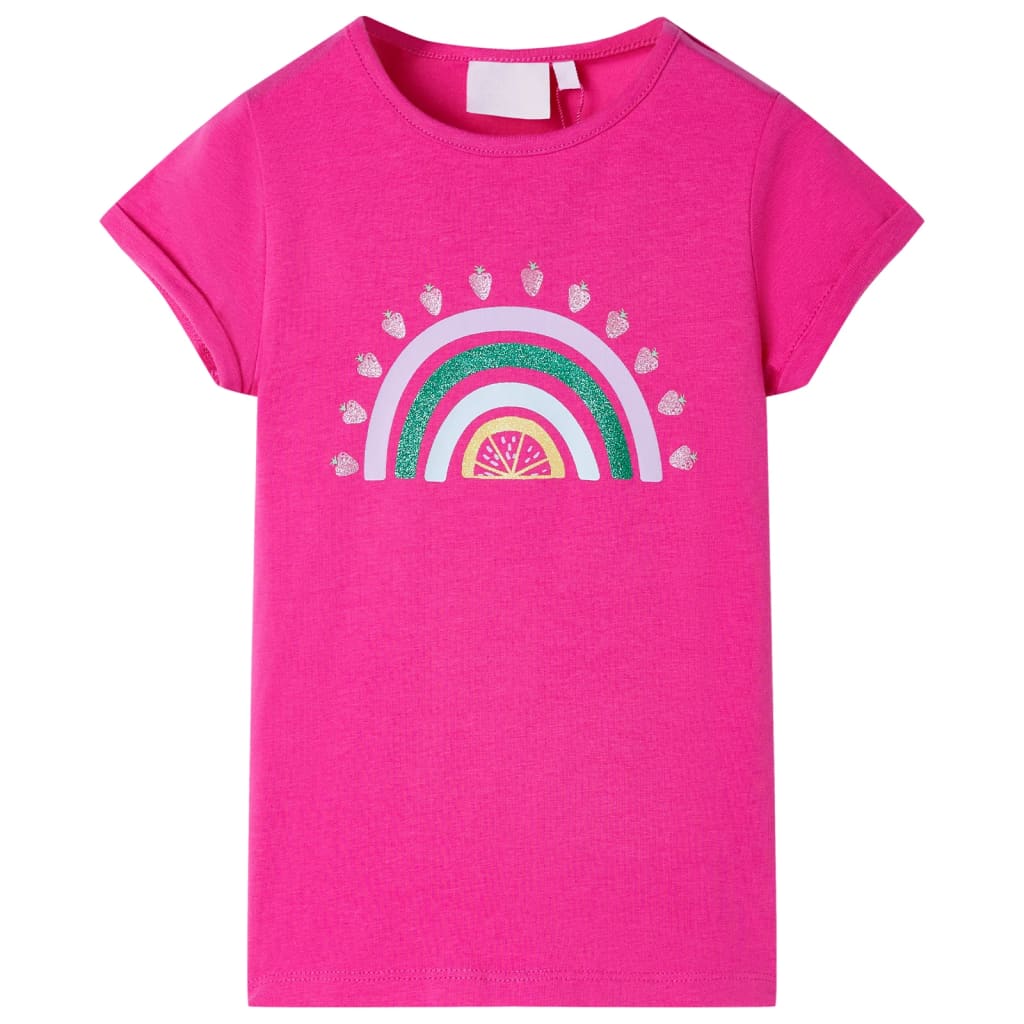 Kindershirt 128 donkerroze