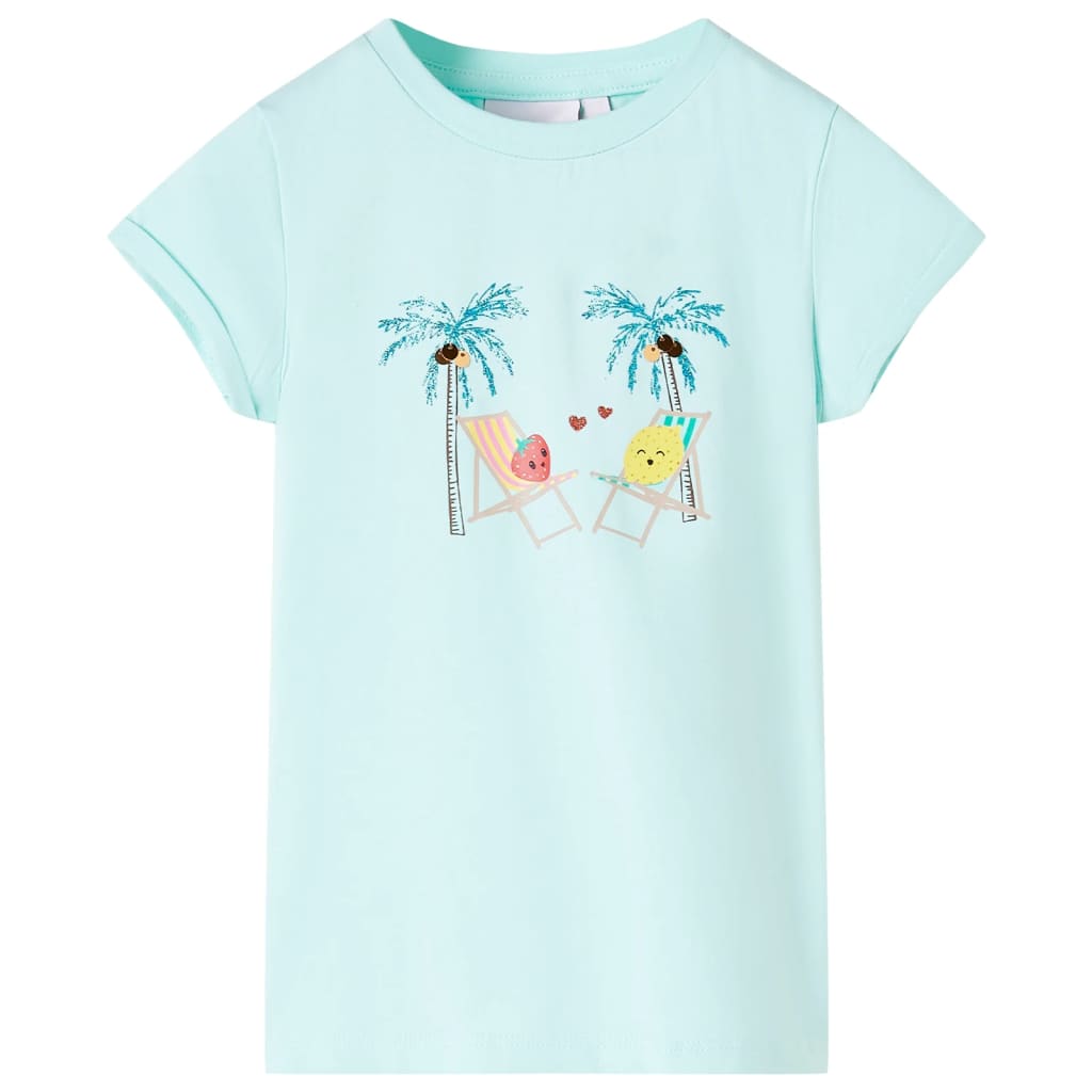 Kindershirt 140 lichtzeeblauw – afbeelding 1