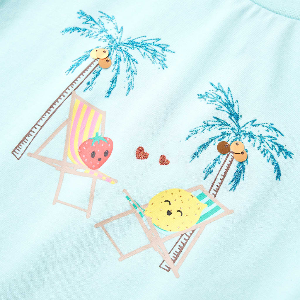 Kindershirt 140 lichtzeeblauw – afbeelding 4