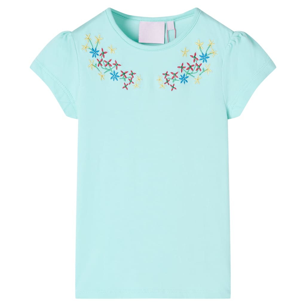 Kindershirt 128 lichtzeeblauw