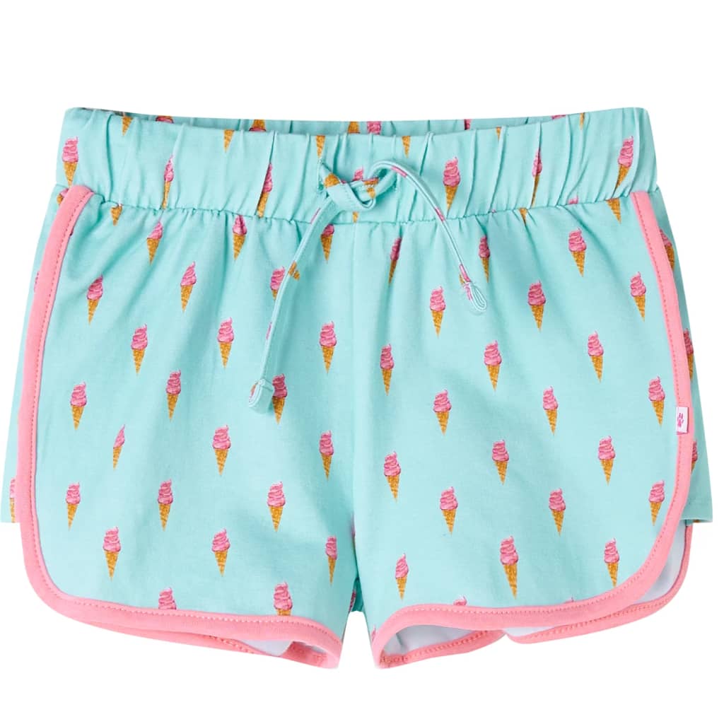 Kindershorts met trekkoord 140 lichtmintkleurig