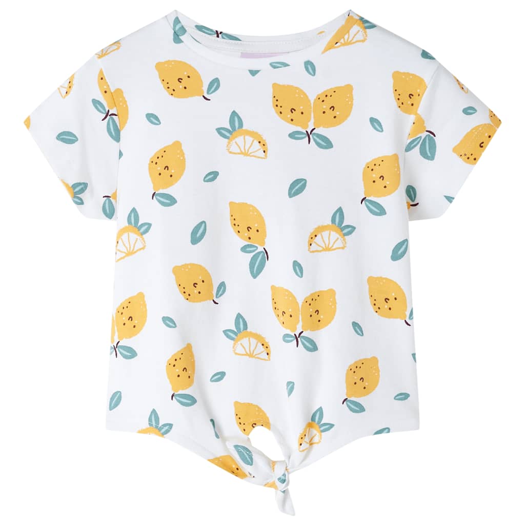 Kindershirt met knoop in de zoom 92 ecru – afbeelding 1