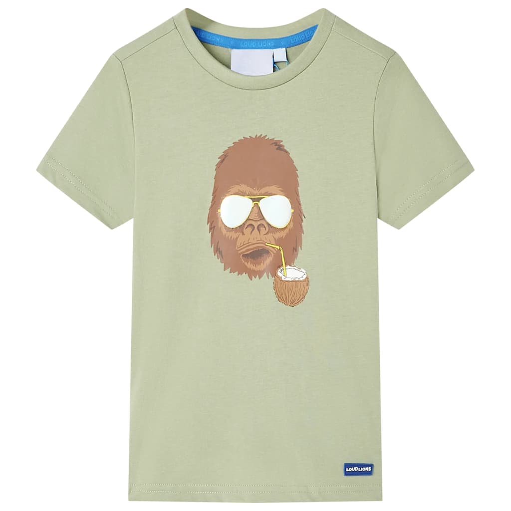 Kindershirt met korte mouwen 116 lichtkakikleurig