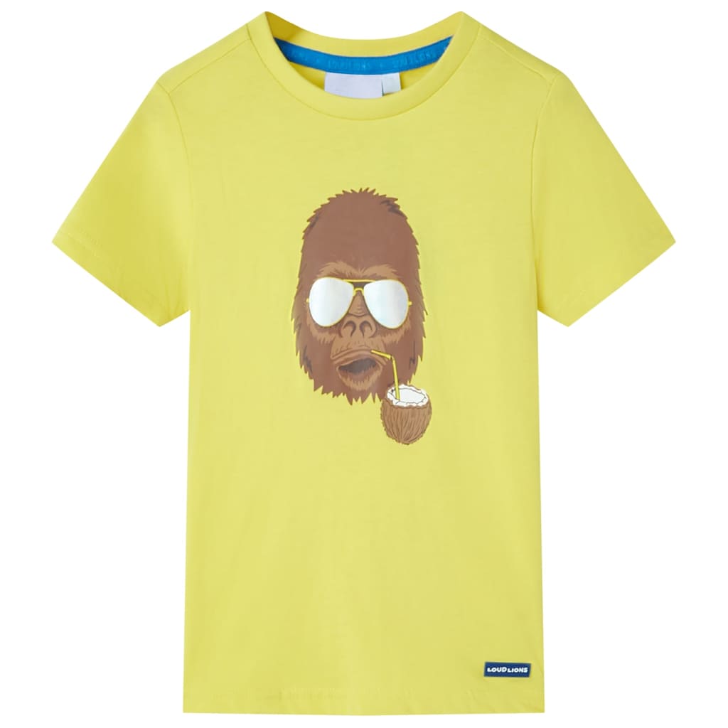 Kindershirt met korte mouwen 140 geel