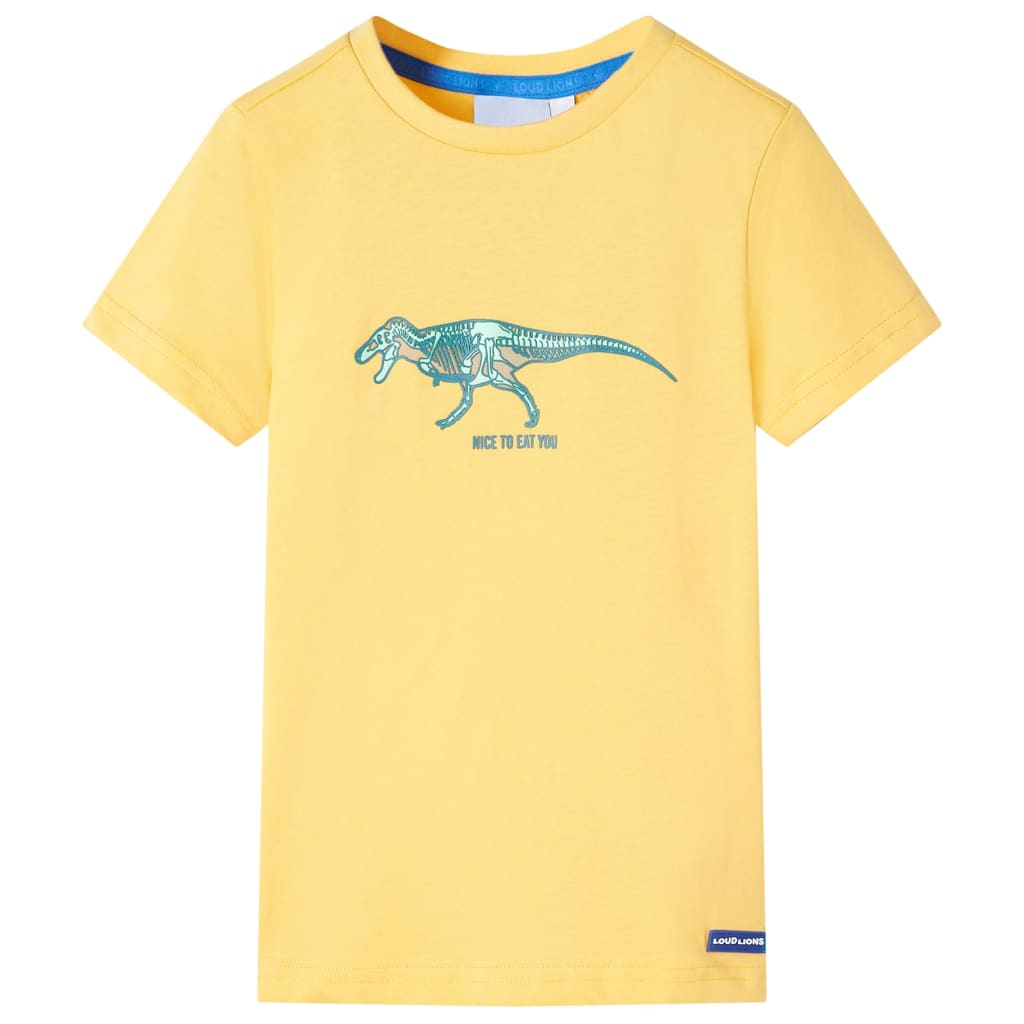 Kindershirt 128 lichtokerkleurig