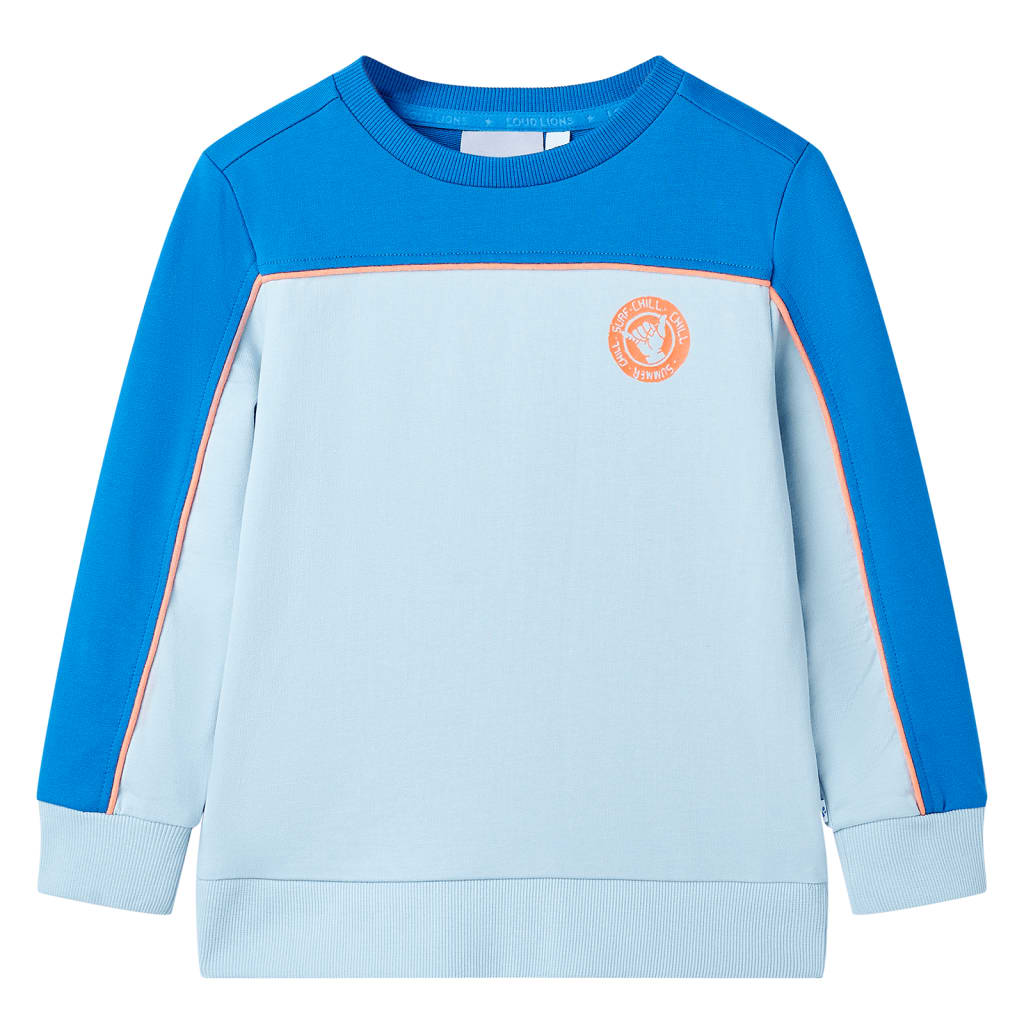 Kindertrui 104 felblauw en lichtblauw
