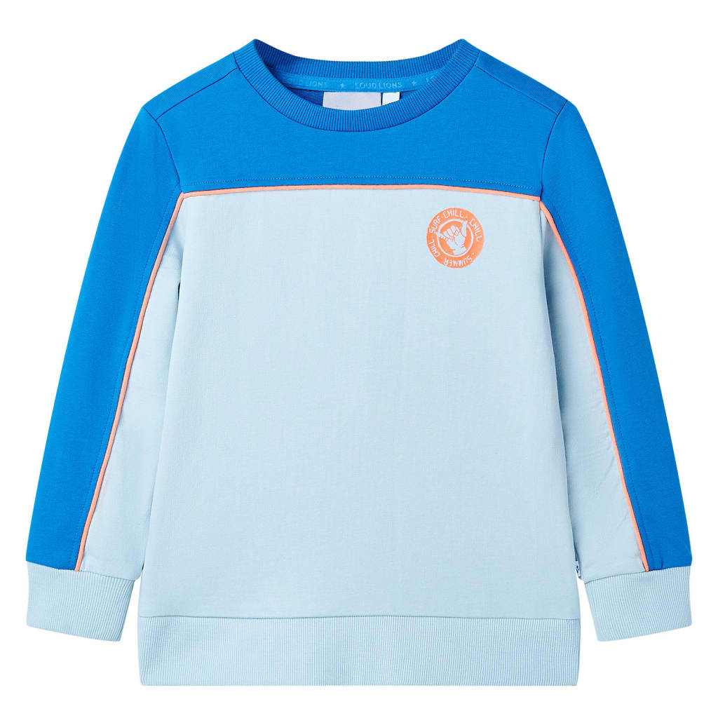 Kindertrui 128 felblauw en lichtblauw – afbeelding 1