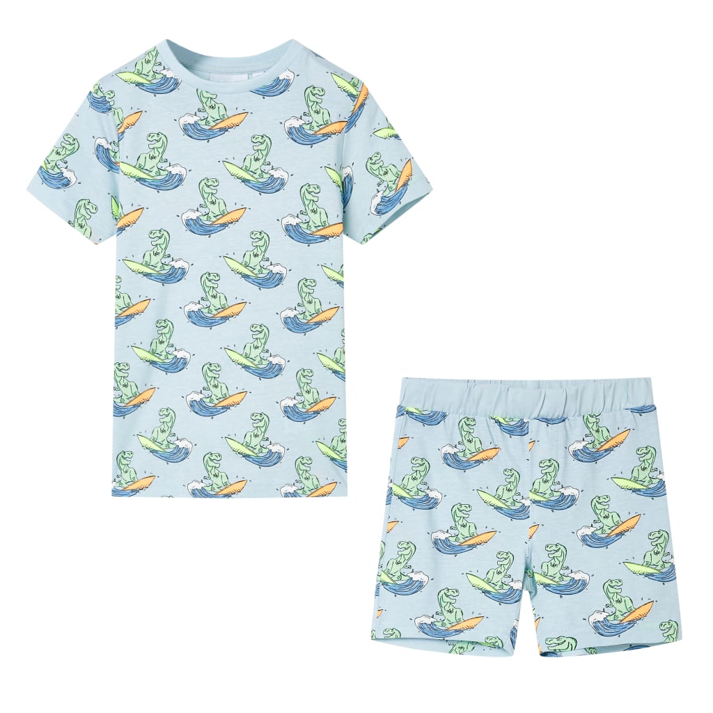 Kinderpyjama met korte mouwen 116 lichtblauw – afbeelding 1