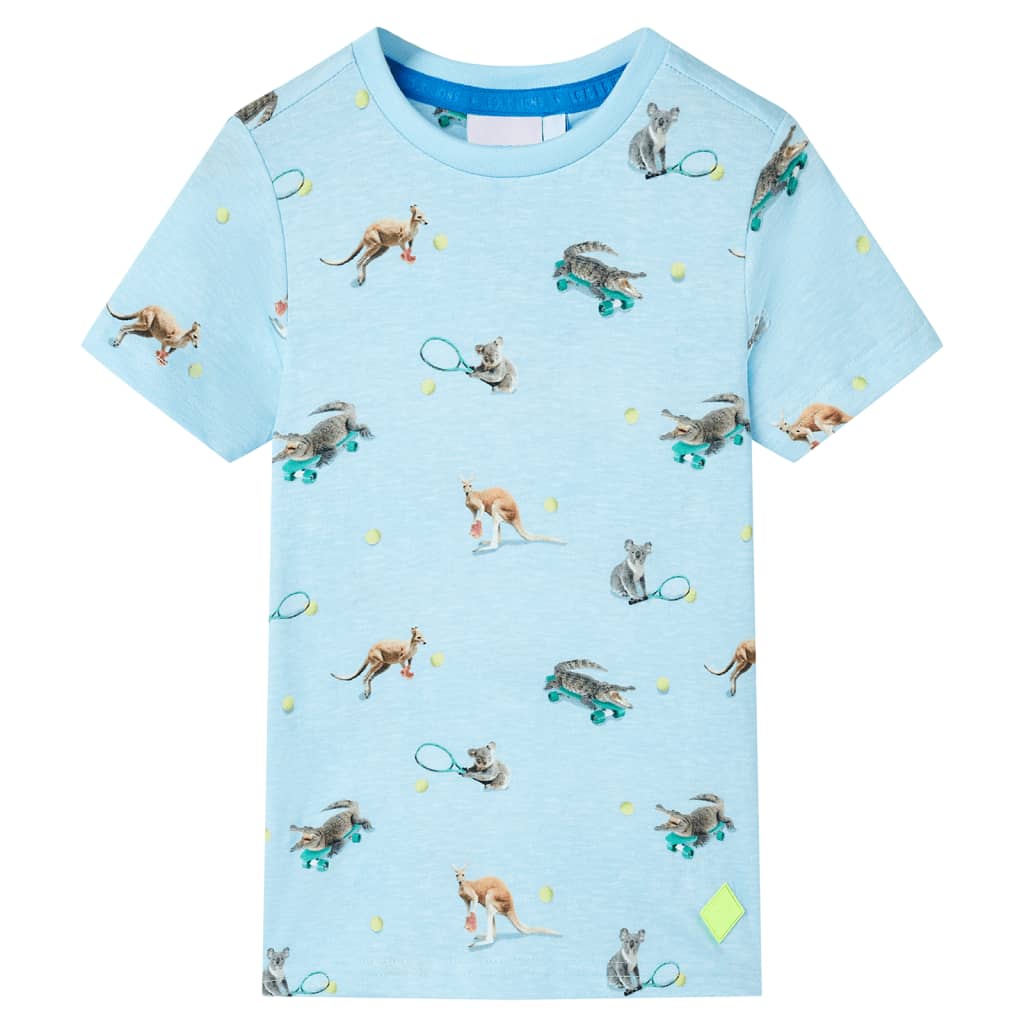 Kindershirt 116 gemêleerd lichtblauw