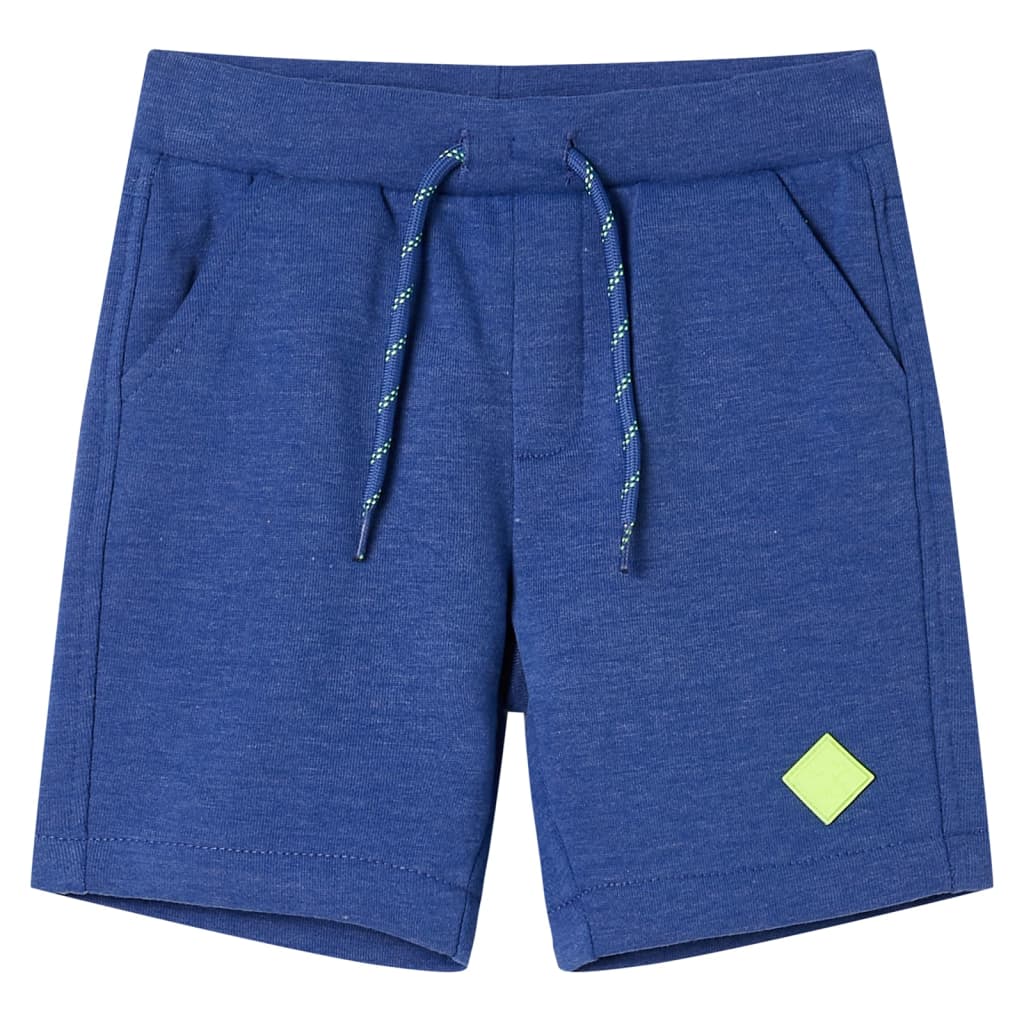 Kindershorts met trekkoord 116 gemêleerd blauw