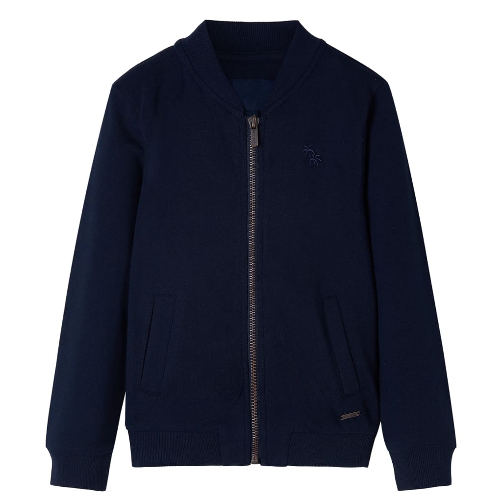Kindervest met rits 116 marineblauw – afbeelding 1