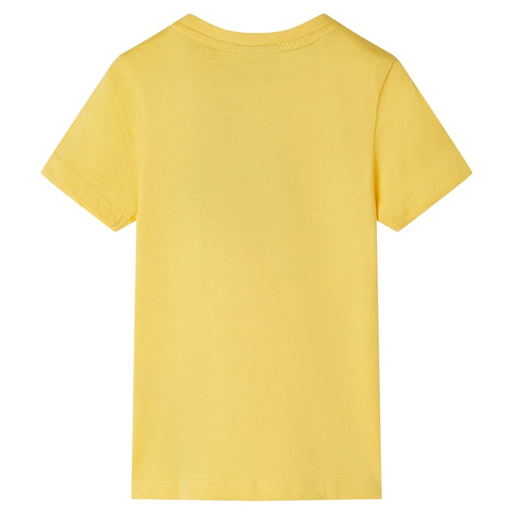 Kindershirt met korte mouwen 128 lichtokerkleurig – afbeelding 2