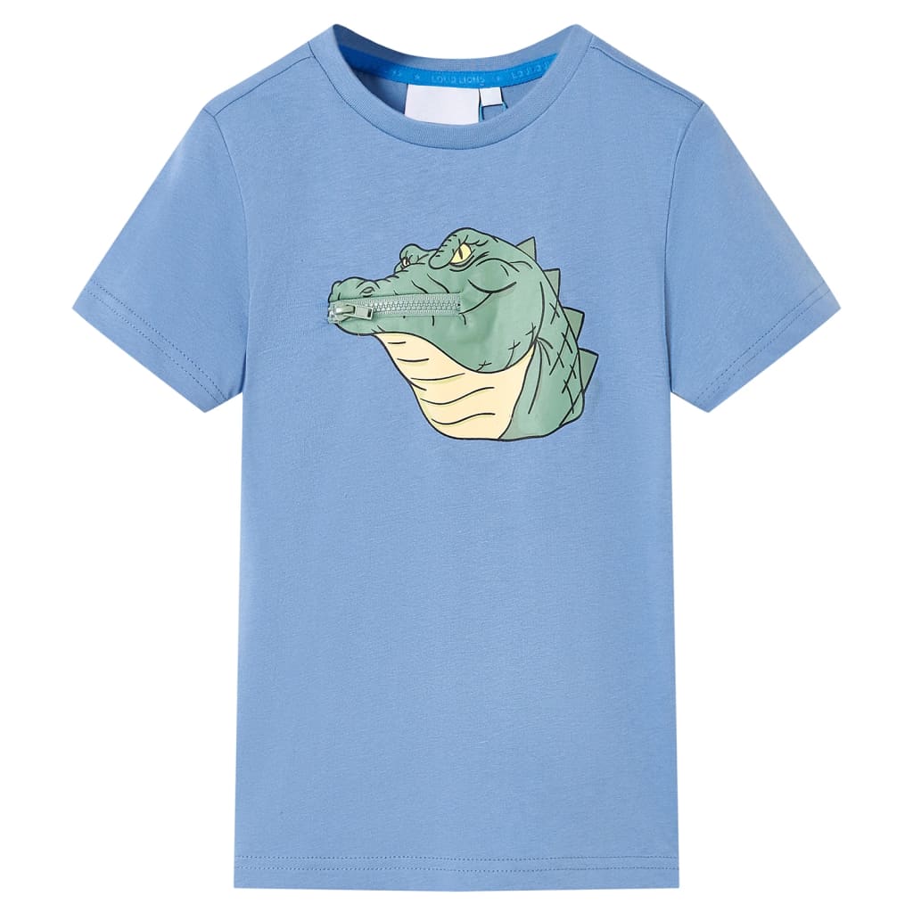 Kindershirt 128 middenblauw