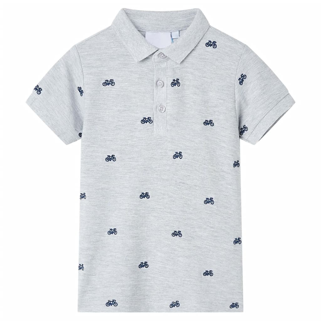 Kinderpoloshirt  128 gemêleerd grijs