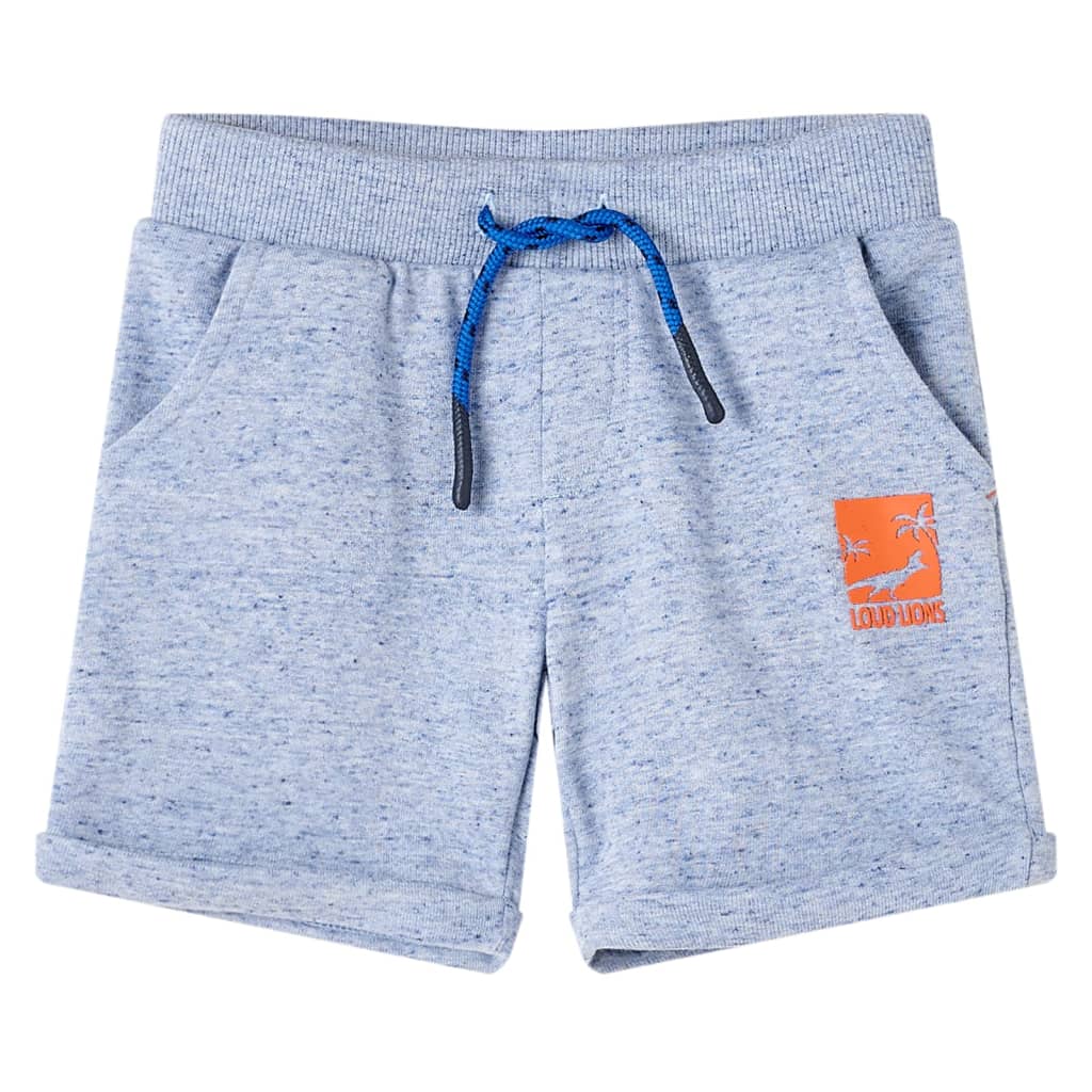Kindershorts met trekkoord 116 gemêleerd blauw – afbeelding 1