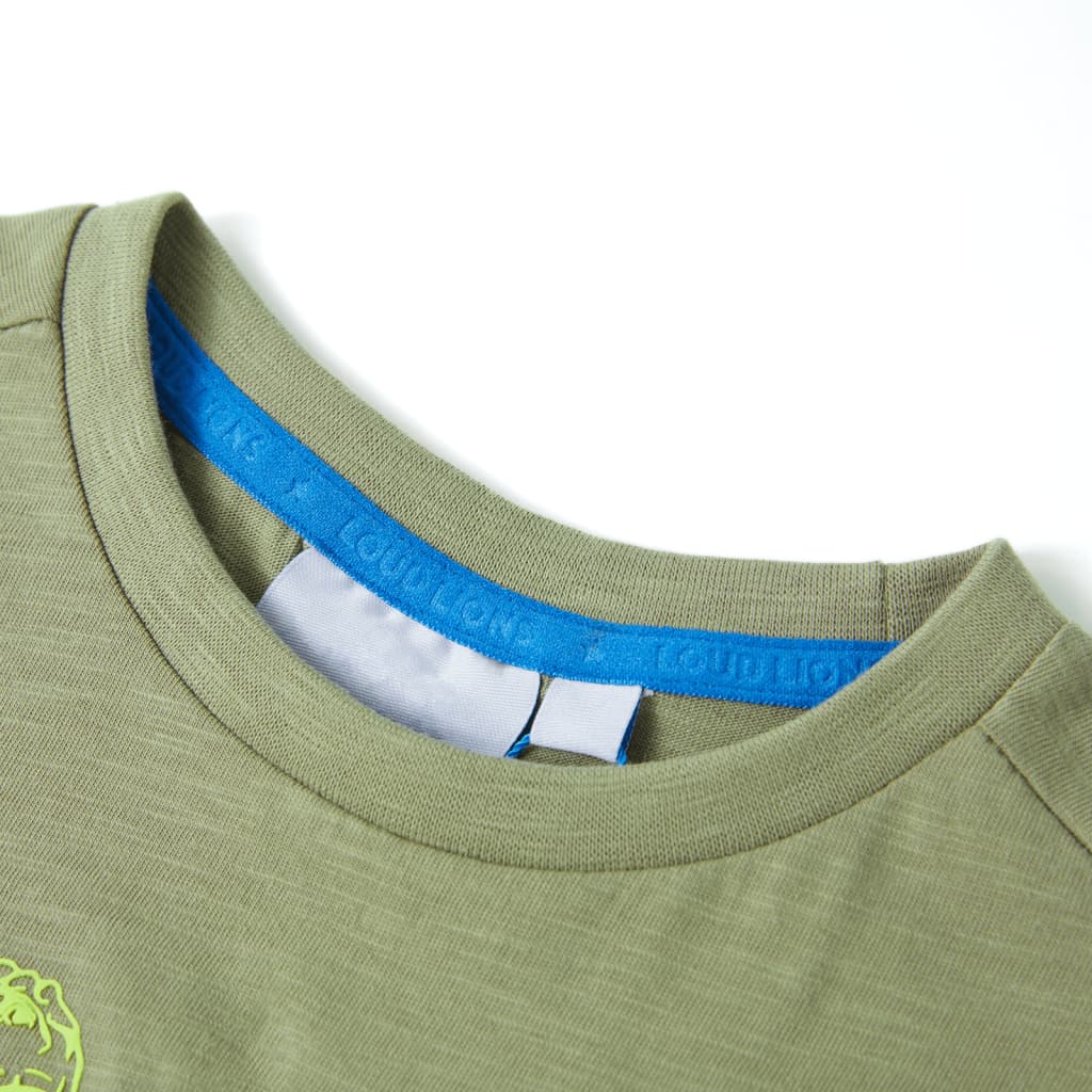 Kindershirt met korte mouwen 116 lichtkakikleurig – afbeelding 3