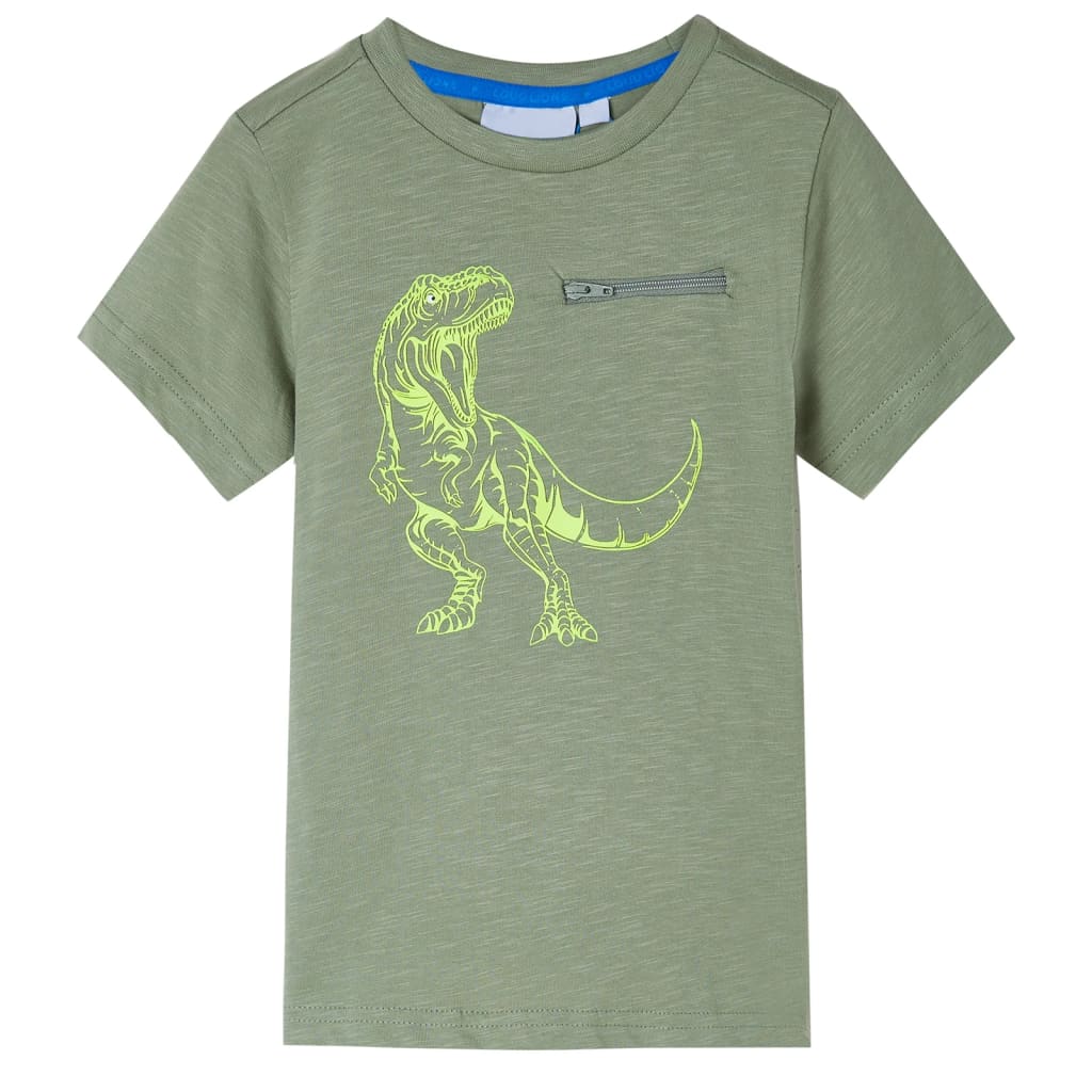 Kindershirt met korte mouwen 128 lichtkakikleurig – afbeelding 1