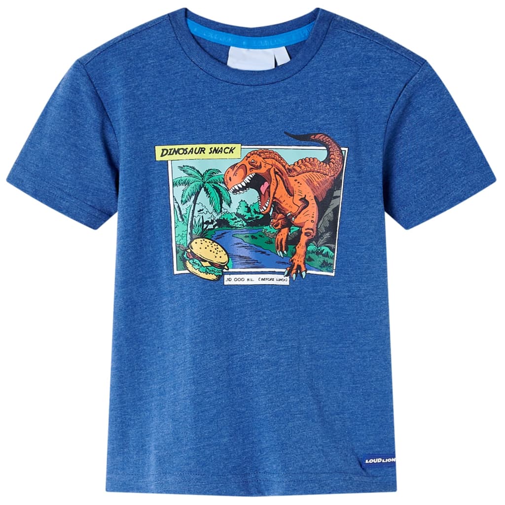 Kindershirt 128 gemêleerd donkerblauw