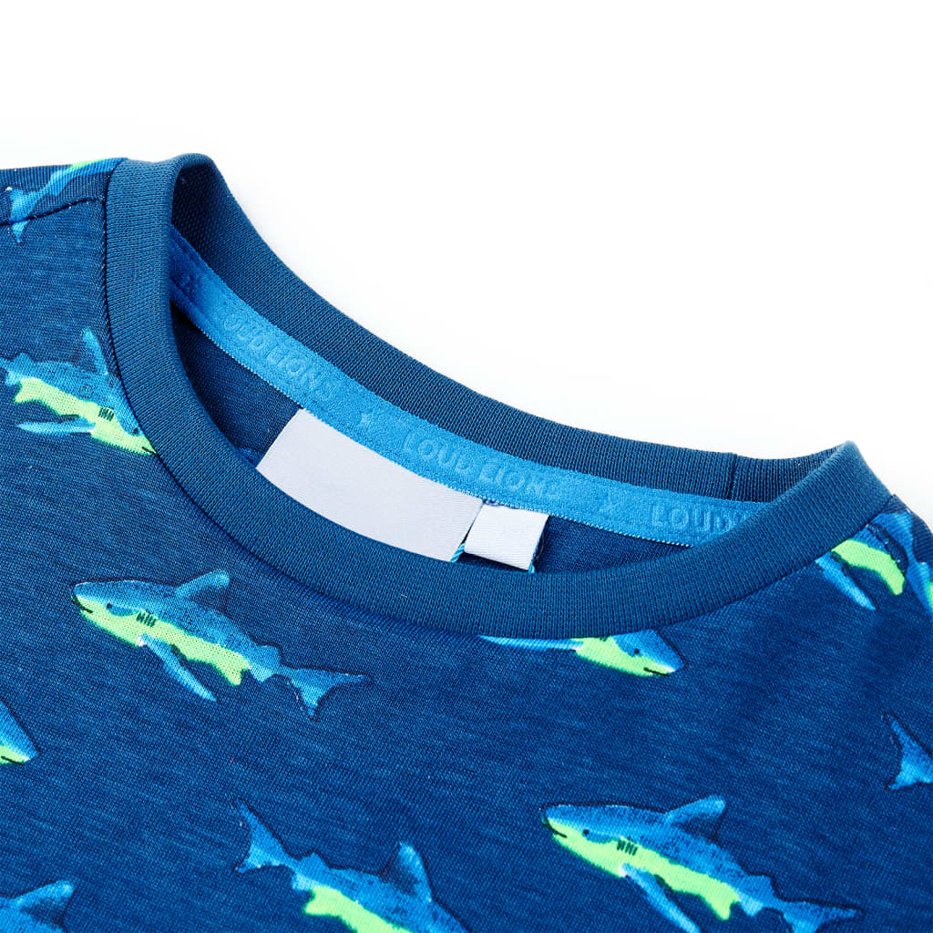Kindershirt 140 donkerblauw – afbeelding 3