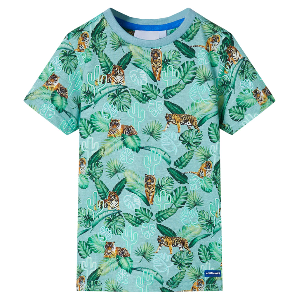 Kindershirt 140 gemêleerd lichtgroen – afbeelding 1