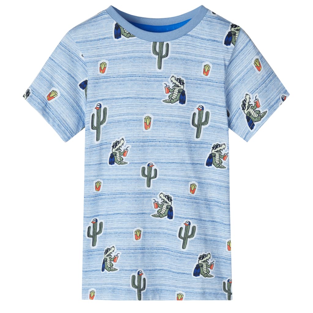 Kindershirt 140 gemengd blauw – afbeelding 1