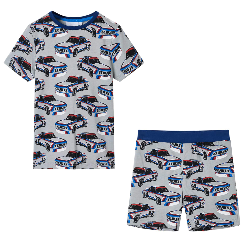 Kinderpyjama met korte mouwen 104 grijs – afbeelding 1