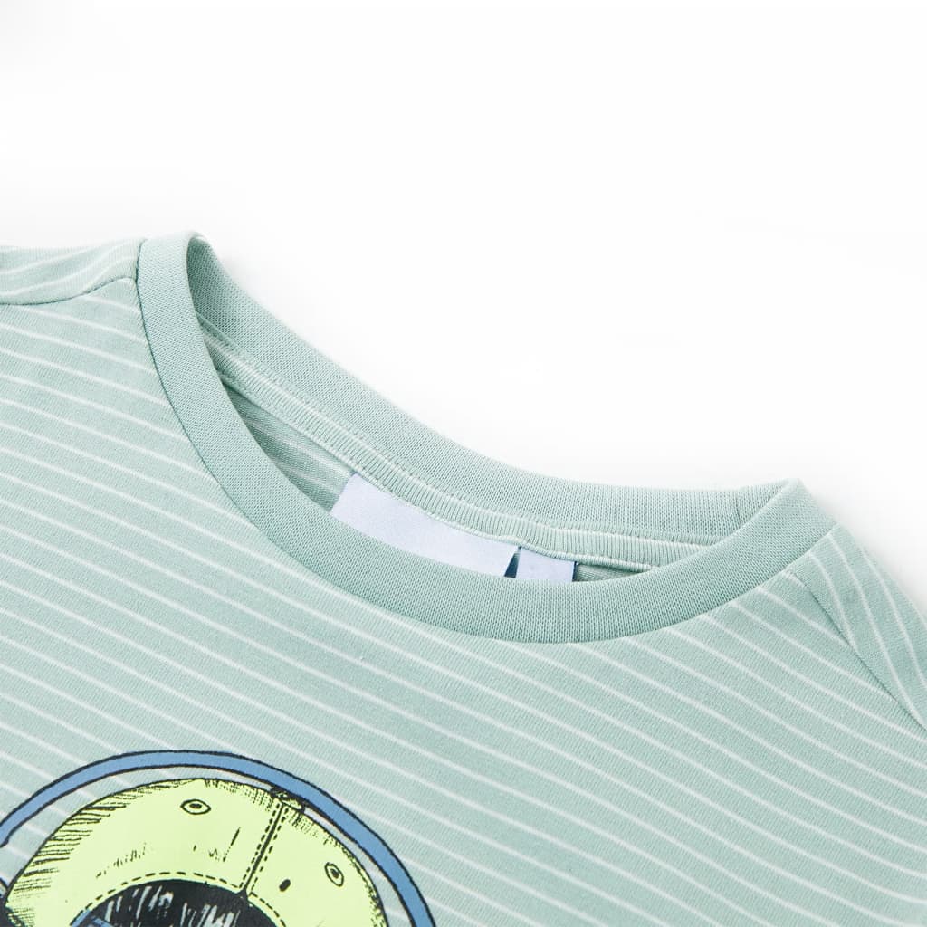 Kindershirt met strepen 116 lichtmint – afbeelding 3