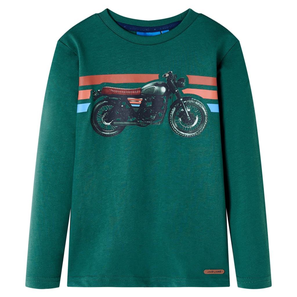 Kindershirt met lange mouwen 92 groen – afbeelding 1