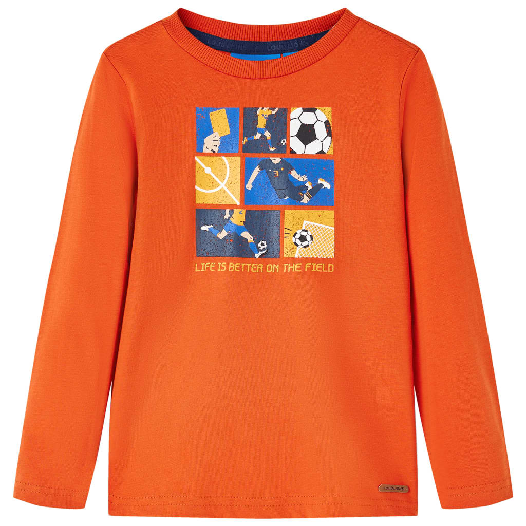 Kindershirt met lange mouwen 104 oranje