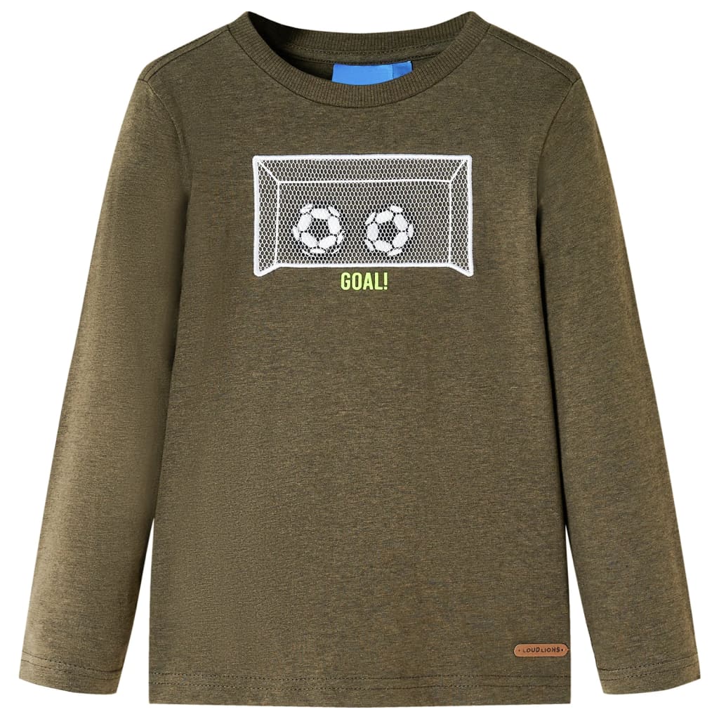 Kindershirt met lange mouwen 104 gemêleerd kakikleur