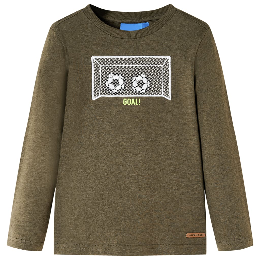 Kindershirt met lange mouwen 128 gemêleerd kakikleur