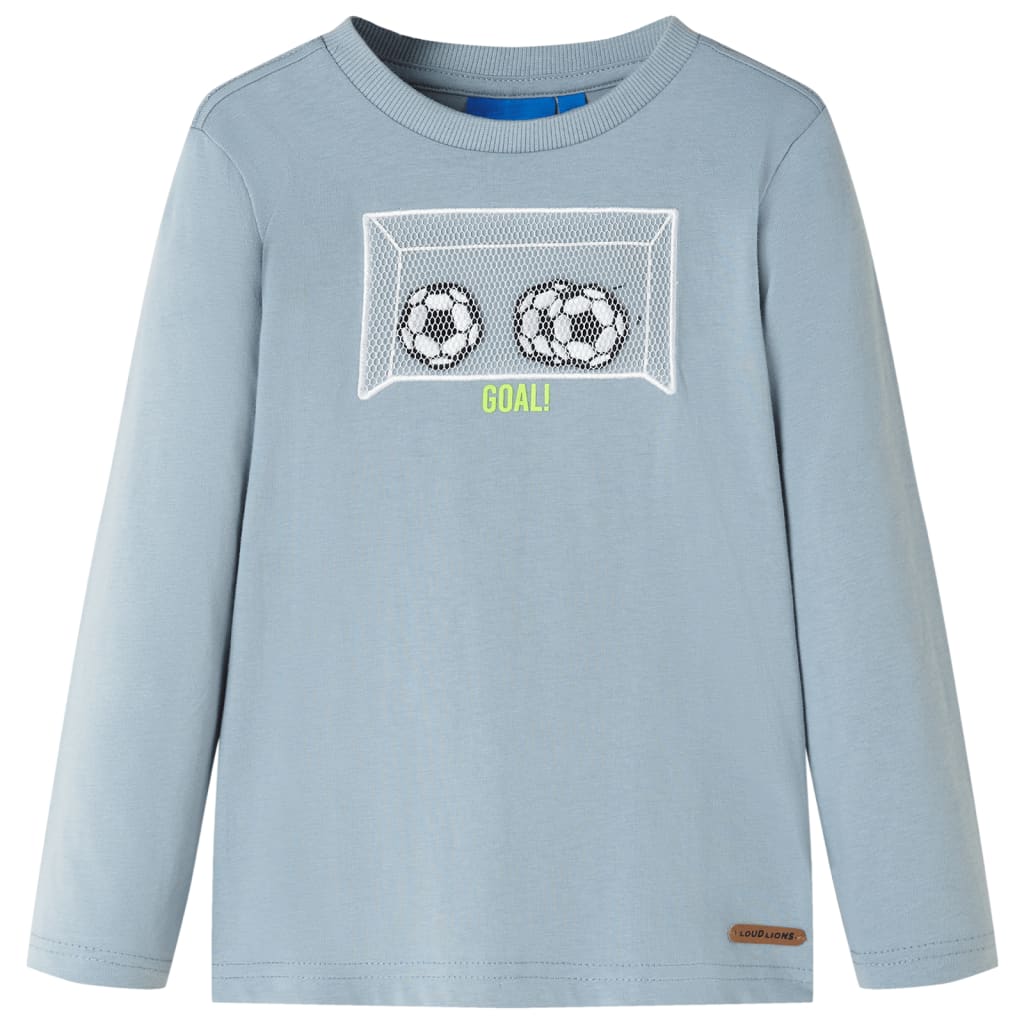 Kindershirt met lange mouwen 116 lichtblauw – afbeelding 1