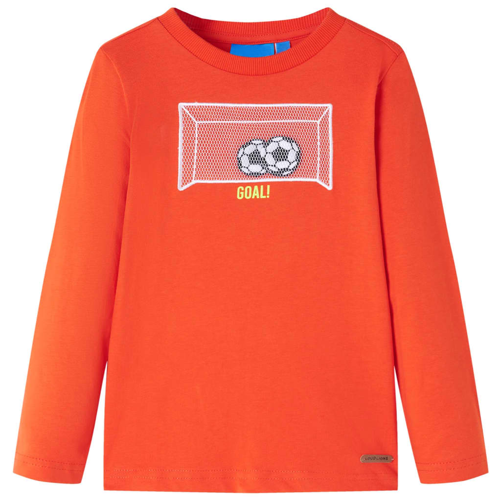 Kindershirt met lange mouwen 104 feloranje – afbeelding 1