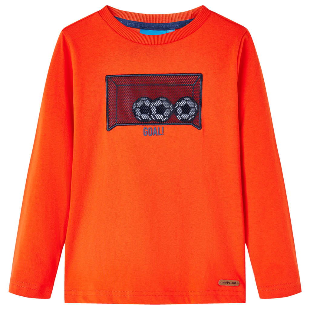 Kindershirt met lange mouwen 116 feloranje