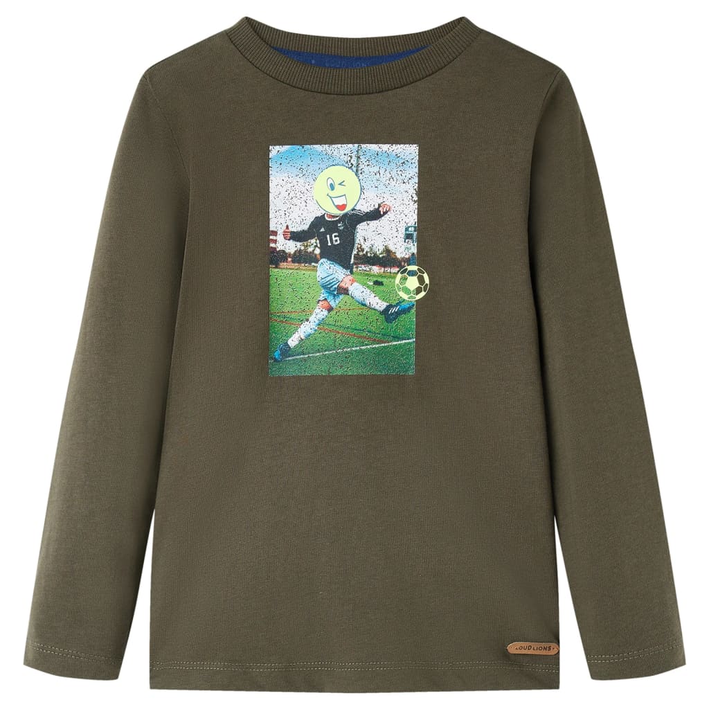 Kindershirt met lange mouwen 116 kakikleurig – afbeelding 1