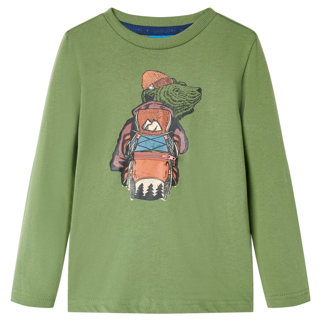 Kindershirt met lange mouwen 128 lichtkakikleurig – afbeelding 1