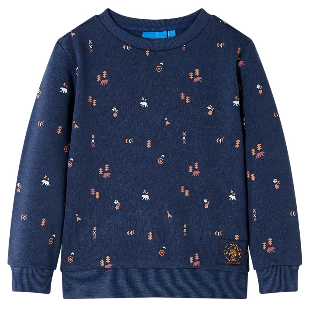 Kindertrui 92 gemêleerd marineblauw