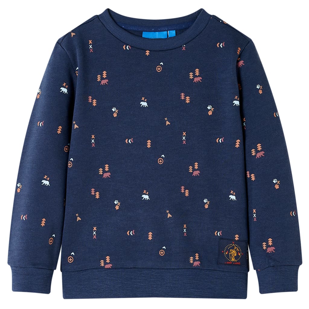 Kindertrui 92 gemêleerd marineblauw