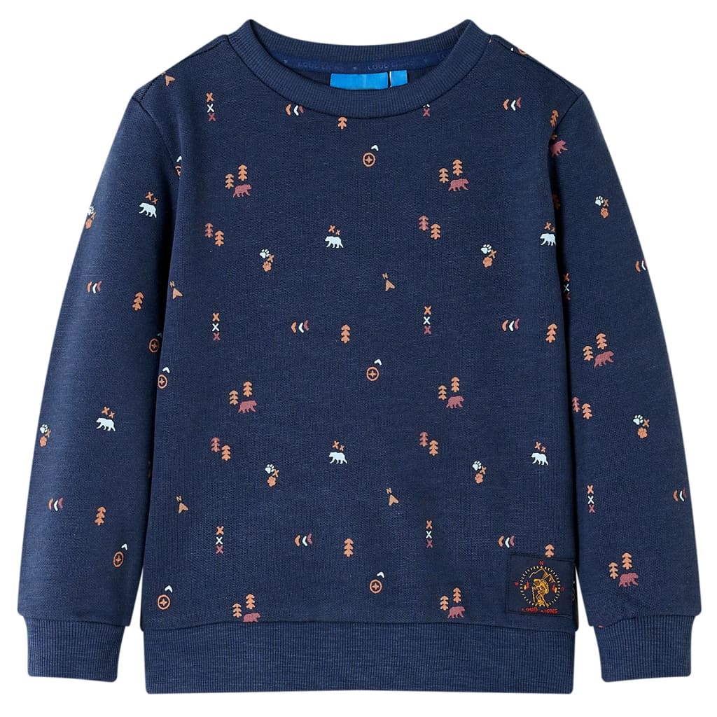 Kindertrui 128 gemêleerd marineblauw
