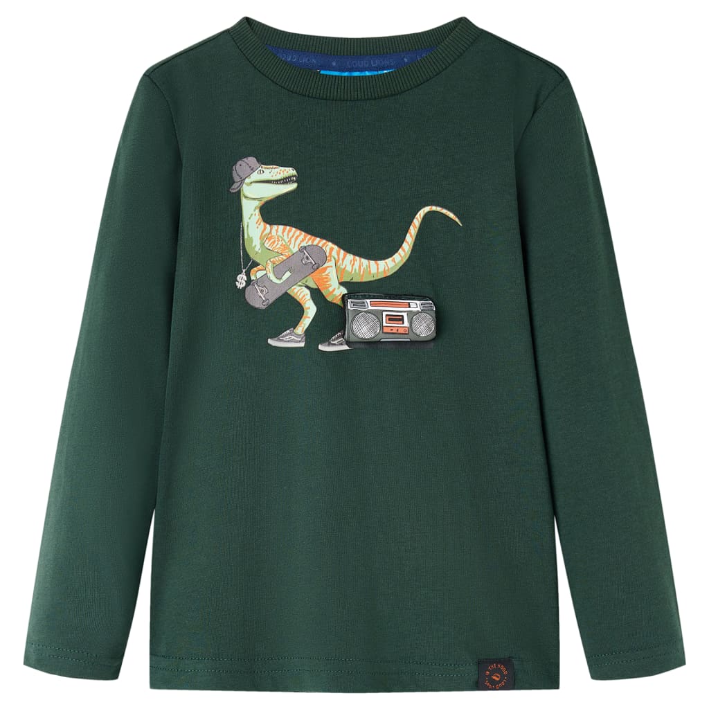 Kindershirt met lange mouwen 104 donkergroen – afbeelding 1